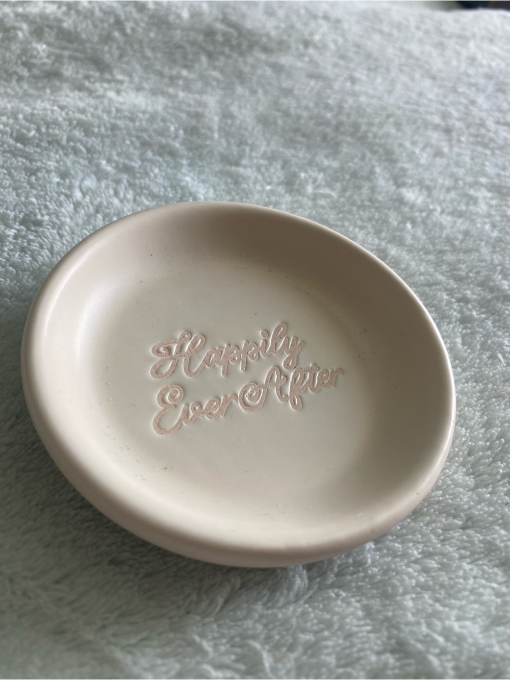 Happily Ever After Ceramic Trinket Dish - Light Pink